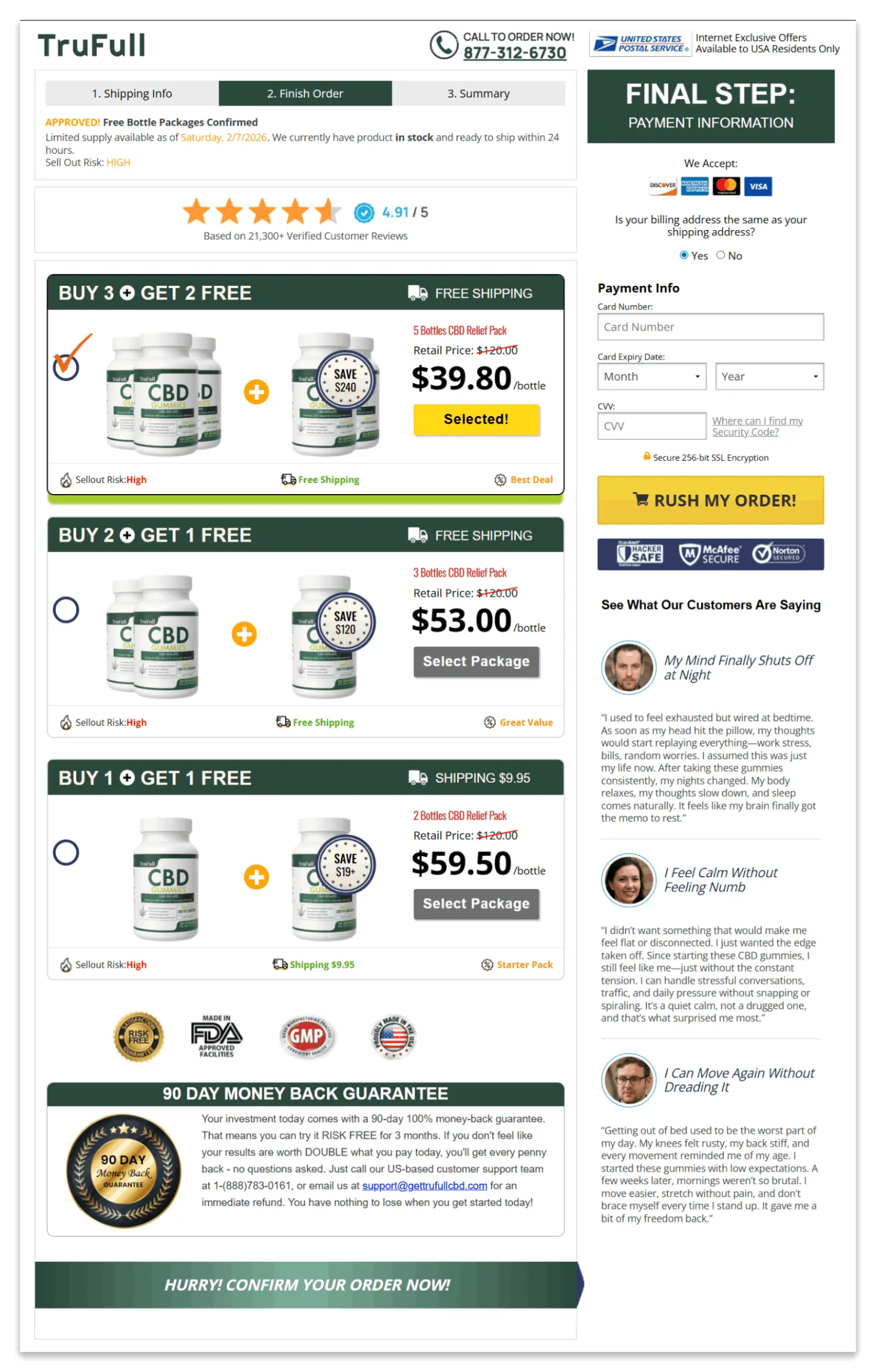 TruFull CBD Gummies Secure Checkout Page